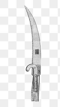 Tool png vintage illustration, black and white design on transparent background