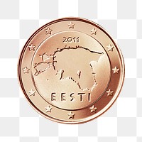 PNG Euro coin money, collage element, transparent background