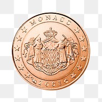 PNG Monaco coin money, collage element, transparent background