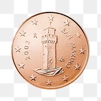 PNG Euro coin money, collage element, transparent background