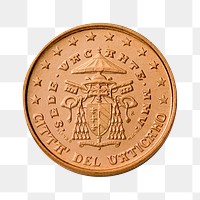 PNG Euro coin money, collage element, transparent background