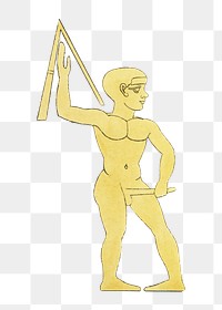 Gold human png illustration, ancient Egypt design on transparent background