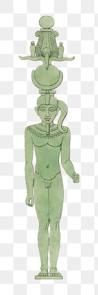 Egypt god png vintage illustration, transparent background