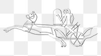 Egypt carriage png vintage illustration, simple design on transparent background