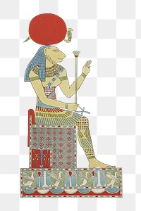 Egypt god png vintage illustration, transparent background