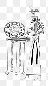Goddess png vintage illustration, Egyptian design on transparent background