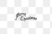 Antique Merry Christmas calligraphy png sticker, transparent background