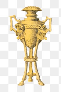 Vintage gold goblet png, decoration illustration on transparent background. Remixed by rawpixel.