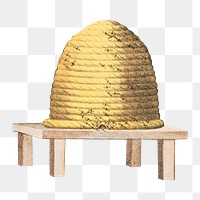 Vintage beehive png illustration on transparent background. Remixed by rawpixel.