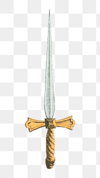 Vintage dagger png illustration on transparent background. Remixed by rawpixel.