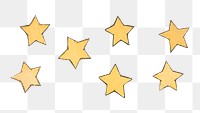 Gold stars png illustration on transparent background. Remixed by rawpixel.