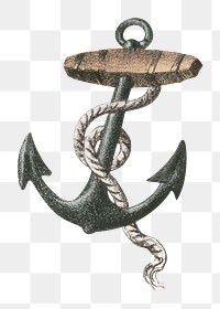 Vintage sea anchor png illustration, transparent background. Remixed by rawpixel.