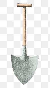 Vintage shovel png illustration on transparent background. Remixed by rawpixel.