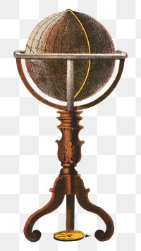 Globe stand png, Masonic chart of the Scottish rite illustration on transparent background. Remixed by rawpixel.