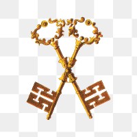 Crossed keys png, Masonic chart of the Scottish rite illustration on transparent background. Remixed by rawpixel.