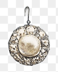 Vintage pearl earring, jewelry illustration on transparent background. Remixed by rawpixel.