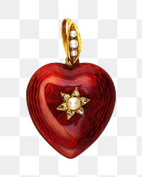Heart locket png, vintage jewelry on transparent background. Remixed by rawpixel.