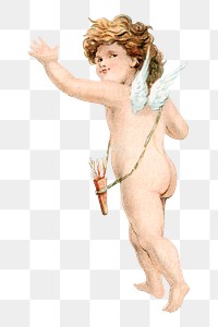 Cherub png watercolor illustration element, transparent background. Remixed from vintage artwork by rawpixel.