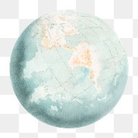 The globe png watercolor illustration element, transparent background. Remixed from vintage artwork by rawpixel.