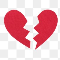 PNG broken heart icon sticker transparent background