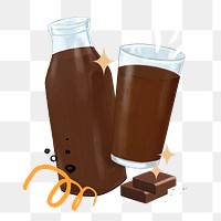 Chocolate milk png sticker, transparent background