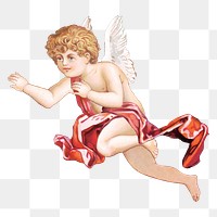 Flying cupid png element, mythical creature illustration, transparent background. Remixed by rawpixel.