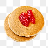 Strawberry pancakes png, food element, transparent background