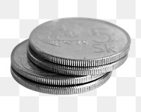 Stacked coins png, isolated object, transparent background