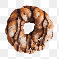 Donut glazed png, food element, transparent background