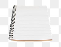 Png ruled paper notebook, isolated image, transparent background