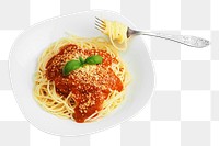 Spaghetti png collage element, transparent background