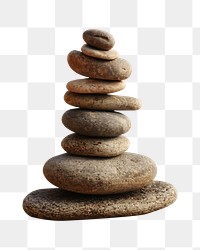 Png stacked rocks, isolated collage element, transparent background