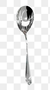 Png metal spoon, isolated object, transparent background