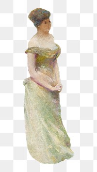 Victorian woman png, vintage illustration by Thomas Wilmer Dewing, transparent background. Remixed by rawpixel.