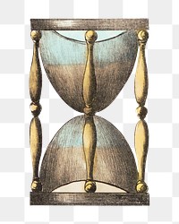 Hourglass png, vintage object illustration on transparent background. Remixed by rawpixel.