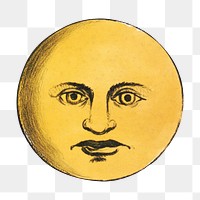 Moon png man's face illustration on transparent background. Remixed by rawpixel.