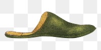 House slipper png, vintage illustration, transparent background. Remixed by rawpixel.