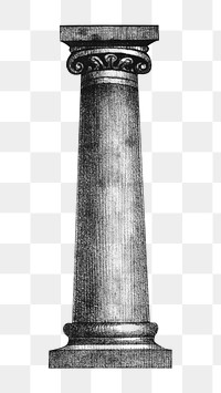 Ancient pillar png, vintage architecture illustration, transparent background. Remixed by rawpixel.