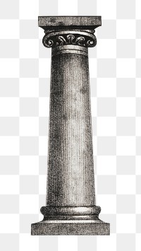 Ancient pillar png, vintage architecture illustration, transparent background. Remixed by rawpixel.