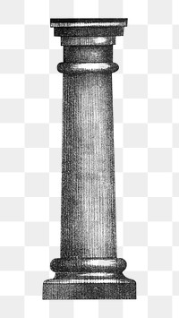 Ancient pillar png, vintage architecture illustration, transparent background. Remixed by rawpixel.