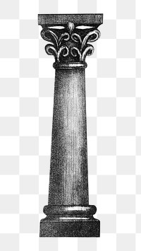 Ancient pillar png, vintage architecture illustration, transparent background. Remixed by rawpixel.