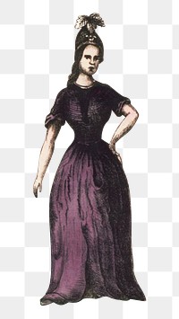 Victorian woman png, vintage fashion illustration on transparent background. Remixed by rawpixel.