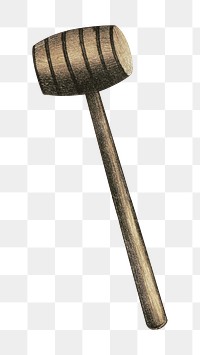 Vintage hammer illustration on transparent background. Remixed by rawpixel.