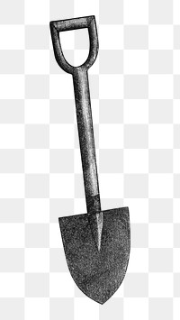 Vintage shovel png illustration on transparent background. Remixed by rawpixel.