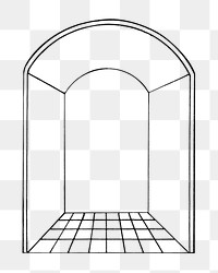 Arch hallway png, interior illustration, transparent background. Remixed by rawpixel.