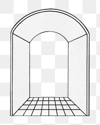 Arch hallway png, interior illustration, transparent background. Remixed by rawpixel.