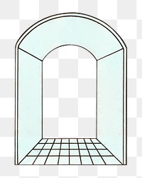 Arch hallway png, interior illustration, transparent background. Remixed by rawpixel.