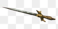 Vintage sword png, weapon illustration on transparent background. Remixed by rawpixel.