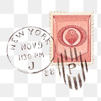 Vintage postage stamp png, transparent background. Remixed by rawpixel. 