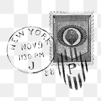 Vintage postage stamp png, transparent background. Remixed by rawpixel. 